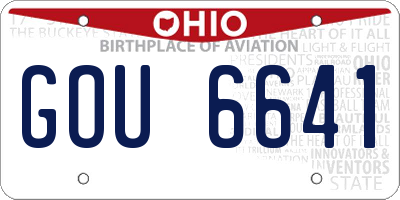 OH license plate GOU6641