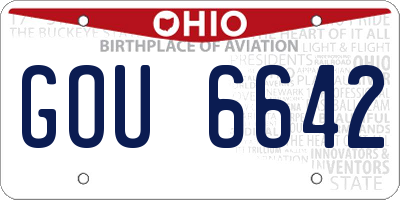 OH license plate GOU6642