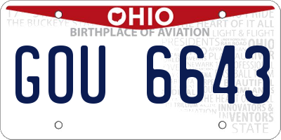 OH license plate GOU6643