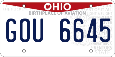 OH license plate GOU6645