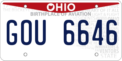 OH license plate GOU6646
