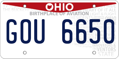 OH license plate GOU6650