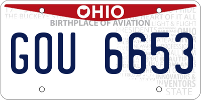OH license plate GOU6653