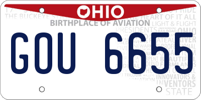 OH license plate GOU6655