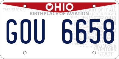 OH license plate GOU6658