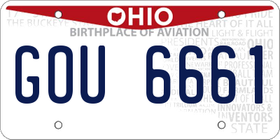 OH license plate GOU6661
