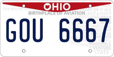 OH license plate GOU6667