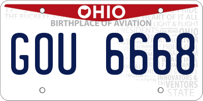 OH license plate GOU6668