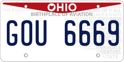 OH license plate GOU6669