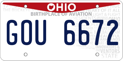 OH license plate GOU6672