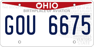 OH license plate GOU6675