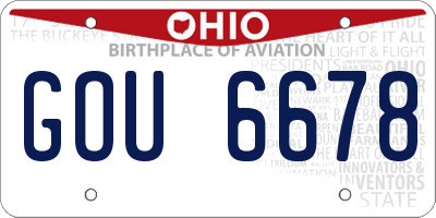 OH license plate GOU6678