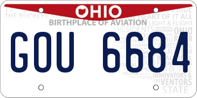 OH license plate GOU6684