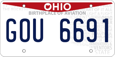 OH license plate GOU6691