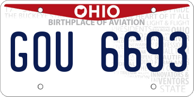 OH license plate GOU6693