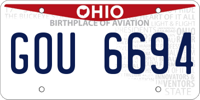 OH license plate GOU6694