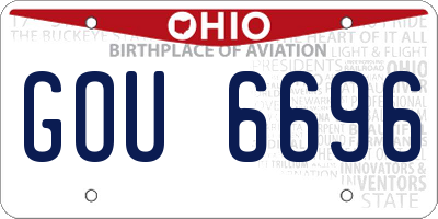 OH license plate GOU6696