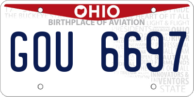 OH license plate GOU6697