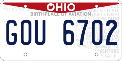 OH license plate GOU6702