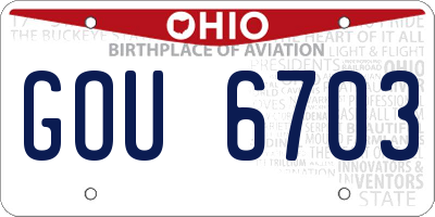 OH license plate GOU6703