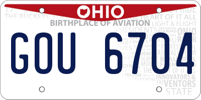 OH license plate GOU6704