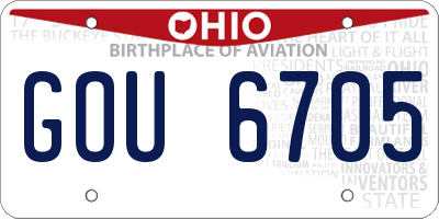 OH license plate GOU6705