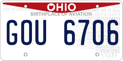 OH license plate GOU6706