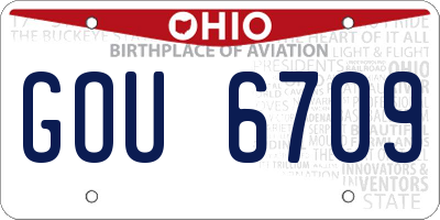 OH license plate GOU6709