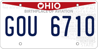 OH license plate GOU6710