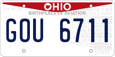 OH license plate GOU6711