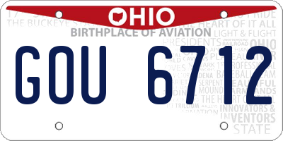 OH license plate GOU6712