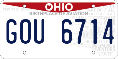 OH license plate GOU6714