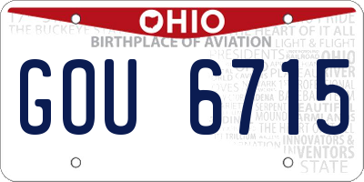 OH license plate GOU6715
