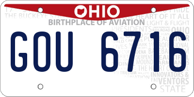 OH license plate GOU6716