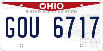 OH license plate GOU6717