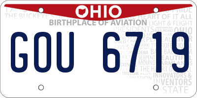 OH license plate GOU6719