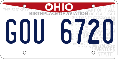 OH license plate GOU6720