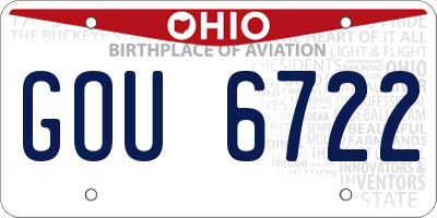 OH license plate GOU6722
