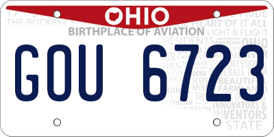 OH license plate GOU6723