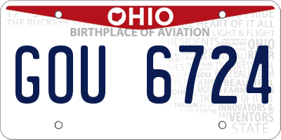 OH license plate GOU6724