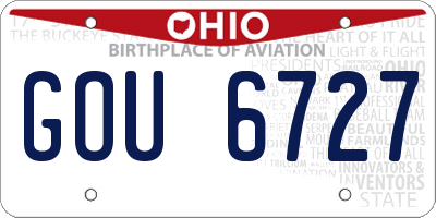 OH license plate GOU6727