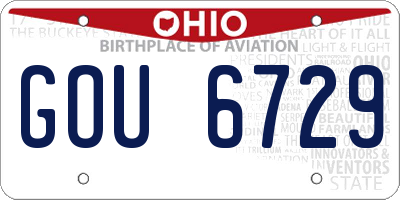 OH license plate GOU6729