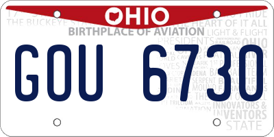 OH license plate GOU6730