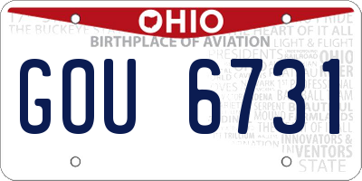 OH license plate GOU6731