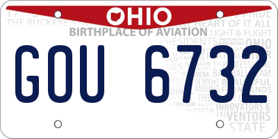 OH license plate GOU6732
