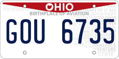 OH license plate GOU6735