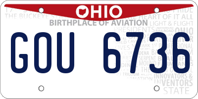OH license plate GOU6736