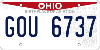 OH license plate GOU6737