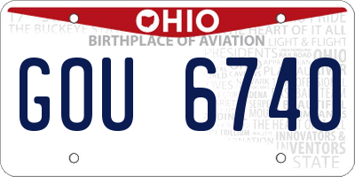 OH license plate GOU6740