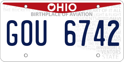 OH license plate GOU6742